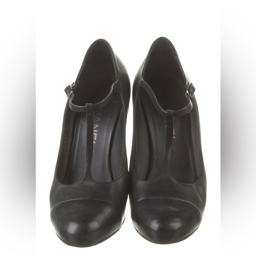 Chanel CC Logo T Strap Pumps